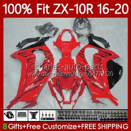 Injection Fairings For KAWASAKI NINJA ZX-10R ZX 10 R 1000 CC red ZX1000 C 16-20 105No.4 ZX 10R 1000CC 2016 2017 2018 2019 2020 ZX-1000 ZX10R 16 17 18 19 20 OEM Body black flames