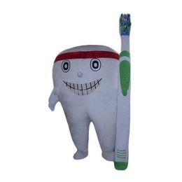 Masquerade Toothbrush and teeth Mascot Costume Halloween Christmas Fancy Party Cartoon Character Outfit Suit Adult Women Men Dress Carnival Unisex Adults
