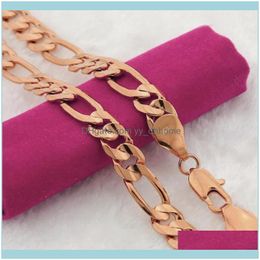 Necklaces & Pendants Jewelry10Pcs 12Mm Width Gold Colour Flat Chain Necklace For Man Fashion Men Curb Chains Drop Delivery 2021 Hfa5D