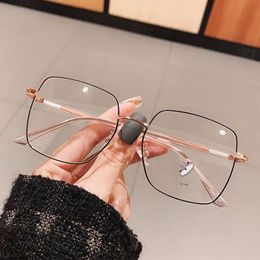 Fashion Sunglasses Frames Thin Anti Blue Rays Computer Glasses Women Luxury Big Square Female Eyeglasses Frame Light Blocking Eyewear Access