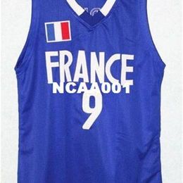 Vintage 21ss #9 Tony Parker Team France High School College jersey Size S-4XL or custom any name or number