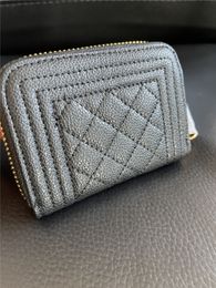 Fashion PU Big gold pattern Mini Zipper Wallet classic card holder Coin storage bag VIP gift with plastics dust packing lady party2358