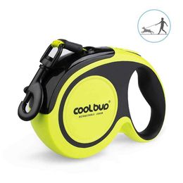 5M 50KG Durable Automatic Retractable Dog Leash 16ft Nylon Dog Cat Lead Extending Puppy Walking Rope Reflective Roulette For Dog 211006