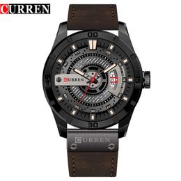 Curren Hot Fashion Creative Watches Casual Military Quartz Sports Wristwatch Display Date Male Clock Hodinky Relogio Masculino Q0524