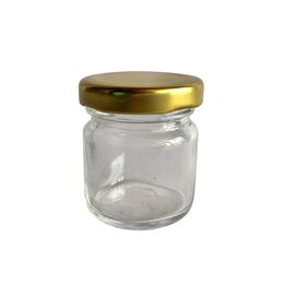 wholesale wedding favor jars Canada - Storage Bottles & Jars ! 1.5OZ 42ml Glass Round Mini With Gold Silver Black Lids,Use For Jam,Honey,Candies,Wedding Favors,Spice,Pack Of 24PC