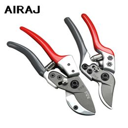 AIRAJ Pruner Tree Cutter Gardening Pruning Shear Scissor Stainless Steel Cutting Tools Set Home Tools Anti-slip 210719