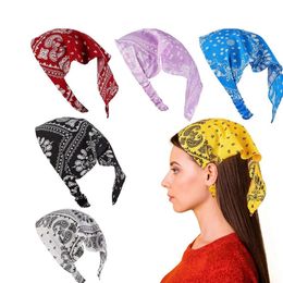 Floral Print Scrunchies Hair Scarf Headband Elastic Hair Band Cute Turban Headwrap Headbands Women Hair Accessories