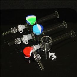 Hookahs Smoking Nectar Glass Pipes with 10mm 14mm Quartz Tips Oil Rig Concentrate Glass Dab Straw DHL