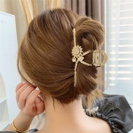 Women Elegant Gold Sunflower Geometric Metal Hair Claw Vintage Hair Clips Headband Hairpin Hair Accessories