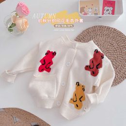 2021 Autumn Girls Boys Cute Cartoon Print Sweaters Baby Kids Children Knitting Shirt Y1024
