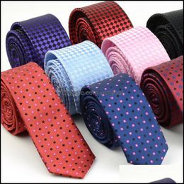 Aessories5Cm Width Mens Ties Fashion Plaid Neckties Corbatas Gravata Jacquard Woven Slim Business Wedding Stripe Neck Tie For Men Drop Deliv