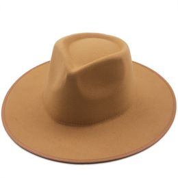 Fedoras Bulk Female Male Felt Hat Fedora Hats Women Men Wide Brim Cap Woman Man Jazz Panama Caps 2022 Autumn Winter Wholesale NEW