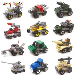 Mini Building Blocks Car Toys Military Blocks Brick Educational Blocks Toys for Children Y1130