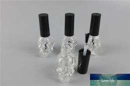 5pcs/lot 10ml Skull Empty Nail Polish Bottle With Black Small Brush Nail Art Container Glass Nail Oil Bottles