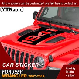 Car Sticker Bonnet Hood Scoop 1941 Words Stripe Graphic Vinyl Cool Decal Accessories For Jeep Wrangler JL Rubicon 2007-2019