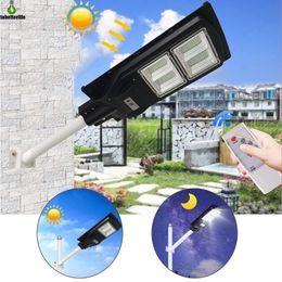 Solar LED Street Light 70W 150W Waterproof Outdoor Street Road Wall Light Timer Remote Control White Light Motion Sensor Spotlight