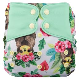 Elf Diaper New AIO High Quality Diaper with Sewed in Insert Pocket Snap Cloth Nappy 210312
