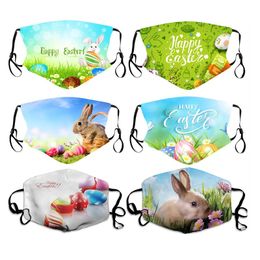 Easter Face Masks Adult Rabbit Egg Face Mask Washable Breathable Fashion Easter Windproof Masks for Man Woman