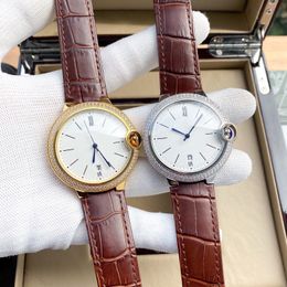 Classic Geometric Roman Number Wristwatch Men Brown leather Automatic Mechanical watch Male Stainless steel calendar clock 43mm