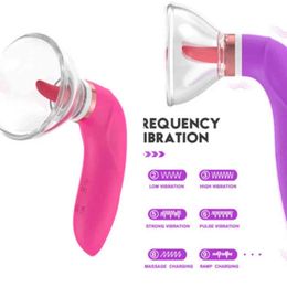 Nxy Sex Pump Toys New Heating Tongue Lick Massager Nipple Sucker Clitoris Vibrator Breast Stimulation Bra for Women Couples 1222