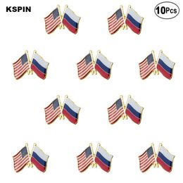 U.S.A Russia Friendship Brooches Lapel Pin Flag badge Brooch Pins Badges XY0289-4