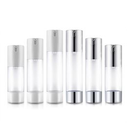 15ML 30ML 50ML Empty Frosted Airless Pump Bottles Travel Cream Pump Containers Airless Lotion Dispenser - for Refillable Cosmetic, Foundation