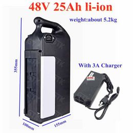 GTK 48v 25ah lithium ion 18650 Li-ion battery pack with bms 13s for 48V 1000W 1500W 2000W ebike ,e bicycle,scooter +3A Charger