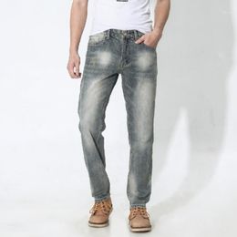 Men's Jeans Wash Tide Brand Old Youth Slim Fit Small Feet Nostalgic Elastic Pants QQ Group: 58411717