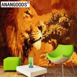 Wallpapers Hand Painted Lion Wall Background 3d Wallpaper For Kids Room Home Improvement Modern Painting Mural Silk Paper