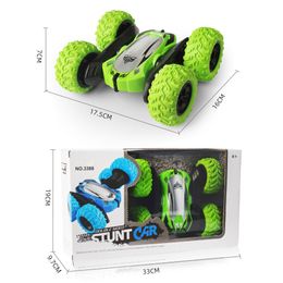 Off-road remote control four-wheel drive stunt car with cool light 2.4G stunt double-sided car remote control toy power.