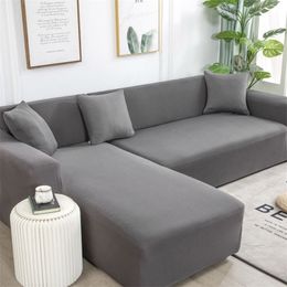 Elastic Plain Solid Sofa Cover Stretch Corner s for Living Room Tight Wrap All-inclusive Couch ArmChair 220302