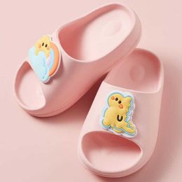 Cartoon Dinosaur Slippers For Boys Girls Summer Kids Beach Shoes Slides Baby Toddler Soft Indoor Children Sandals qq310 210712