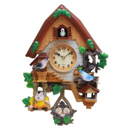 3d Voice Activated Cuckoo Clock Wall Decor Children's Room Bedroom Watch Cartoon Bird Secret Stash Reloj Cocina Home Decor SC299 211112