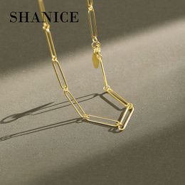 SHANICE S925 sterling silver Cuban Choker Necklace Collar Statement Hip Hop Big Chunky Chain Necklace Women Jewelry Q0531