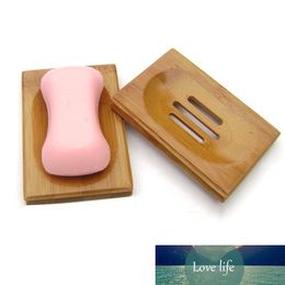 Portable Bamboo Soap Dishes Creative Simple Manual Drain Box Bathroom Bathroom Soap Box WoodenTray Holder