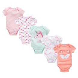 New Bodysuit Cotton Pyjamas Newborn Girl Clothes Set Body bebes Short Sleeve roupa de bebe Baby Boy Clothing 210309