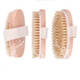 Bath Brushes Wooden shower brush soft natural mane suitable for dry skin 2023