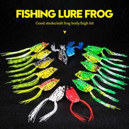 1Pc 5G 6G 8G 13G 15G Frog Lure Soft Tube Bait Plastic Fishing Lure with Fishing Hooks Topwater Ray Frog Artificial 3D Eyes