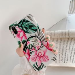 2021 Fashion Flower Patterns Phone Case for iPhone 11 Pro MAX XR 8 7 6S Plus Hot Selling Soft TPU phone cases with Bracket