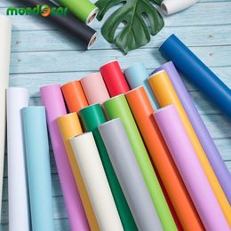 Vinyl PVC Matte Bathroom Waterproof Wallpaper Self Adhesive Wall Stickers Kitchen Cabinet Contact Paper Kids Room Bedroom Decor 210308