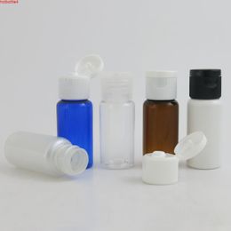 50 x Flip Top Cap Refillable Plastic Clear Amber White Blue Bottle 15 ml Small Sample Bottles Makeup Liquid Cosmetic Containerhigh qualtity