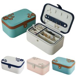 Jewelry Box Multilayer Clover Layered Storage Water Dirt Resistant Movable Partition Strong Magnetic Buckle Portable Jewelry Box