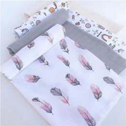 120cm*110cm Swaddle Cotton Swaddles Baby Blanket 120 Muslin Diaper 210309