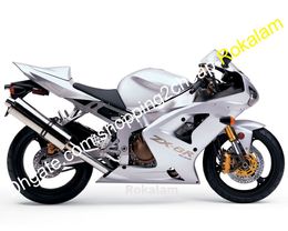 ZX-6R 636 Motorcycle Fairing For Kawasaki Ninja ZX6R ZX 6R 2003 2004 Silver ABS Bodywork Fairings Kit 03 04 (Injection molding)