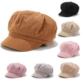 Berets Womens Winter Hat Beret Female Cotton Cap 7 Colour Woman Hats Caps Black White Grey Pink Boinas De MujerBerets