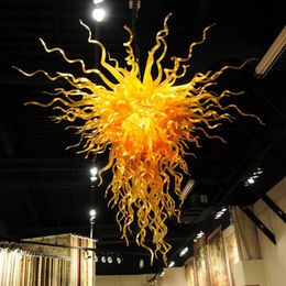 Modern Hanging Chandelier Gold Color Art Glass Lighting Murano Glass Dale Chihuly Art Office Lighting Egyptian Crystal Chandelier