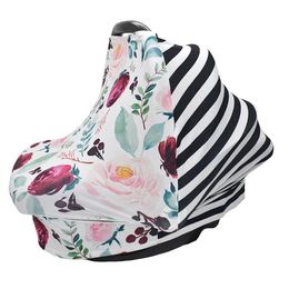 Nursing Towel Newborn Warning Safety Seat Letter Striped Feeding Covers Toddler Car Seat Stroller Cover Canopy Tools 9 Designs BT5156