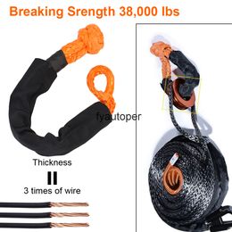 Soft Shackle for Vehicle Recovery 38000 lbs Off Road Towing Ropes Synthetic Fiber Car Trailer Pull Rope with Protective Sleeve272a