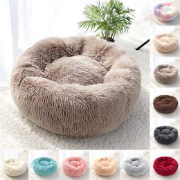 Cat Dog Bed Soft Plush Long Pet For s Products Nest Winter Warm Sleeping Mat House 211111