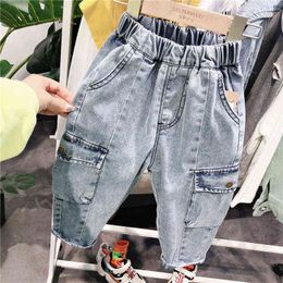 2 3 4 5 6 7 Years Toddler Boys Jeans Casual Korean Big Pocket Denim Pants For Boy 2020 Spring Children Trousers Children Pants G1220